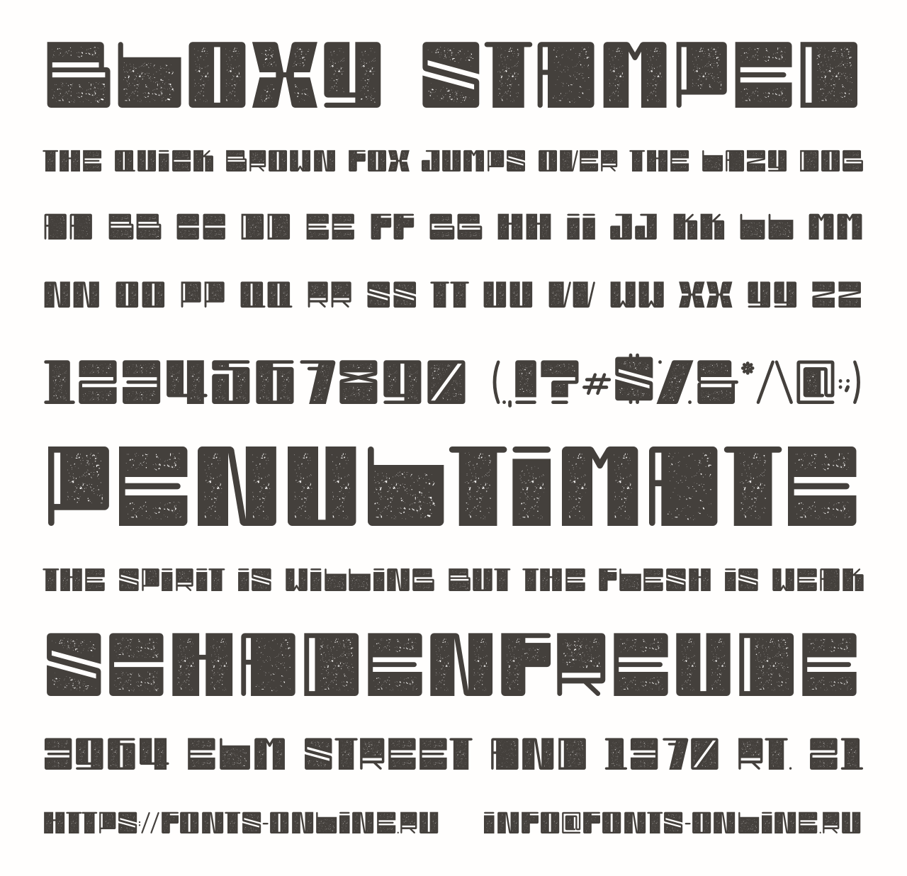 Bloxy Stamped Font Bloxy Stamped Font