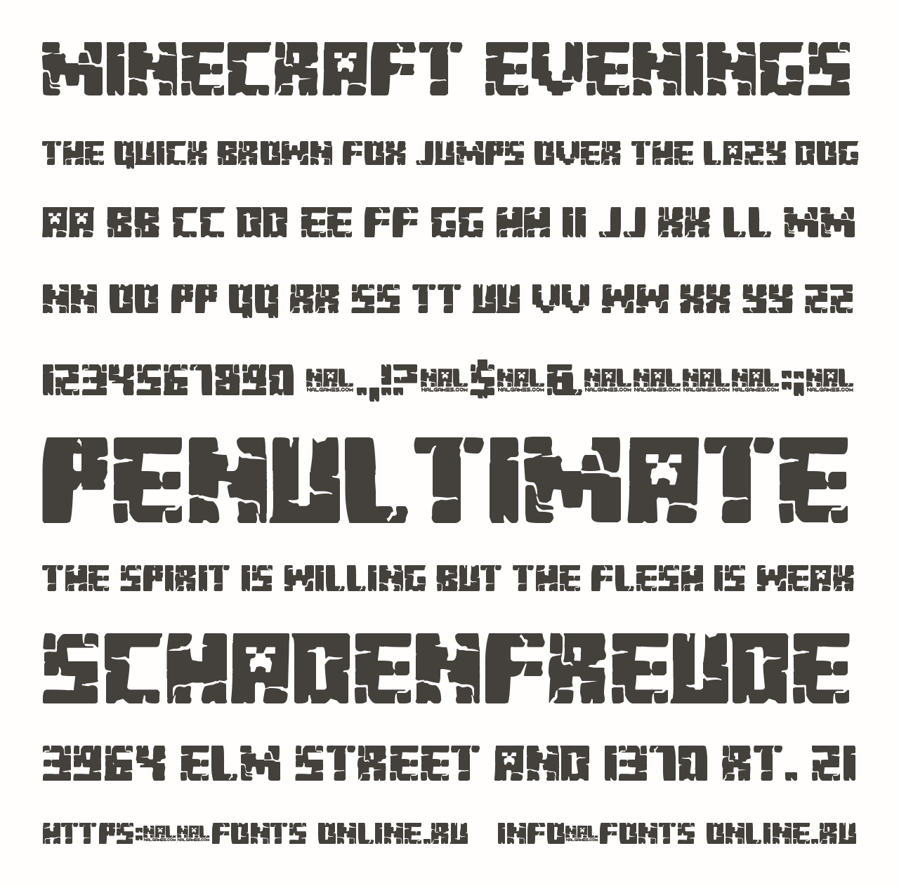 Minecraft Evenings Font