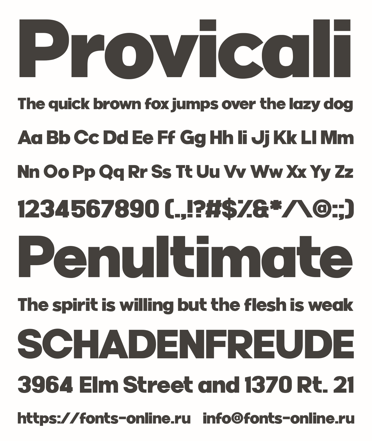 Provicali font