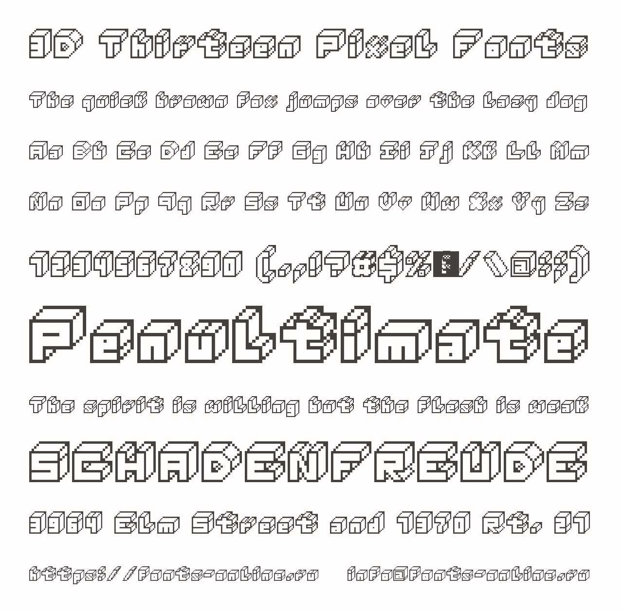 Font 3D Thirteen Pixel Fonts