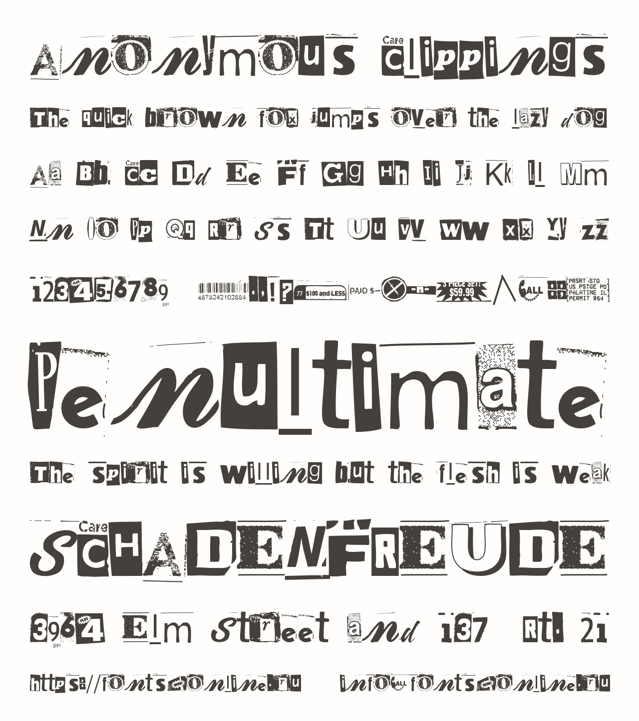 Anonymous Clippings Font