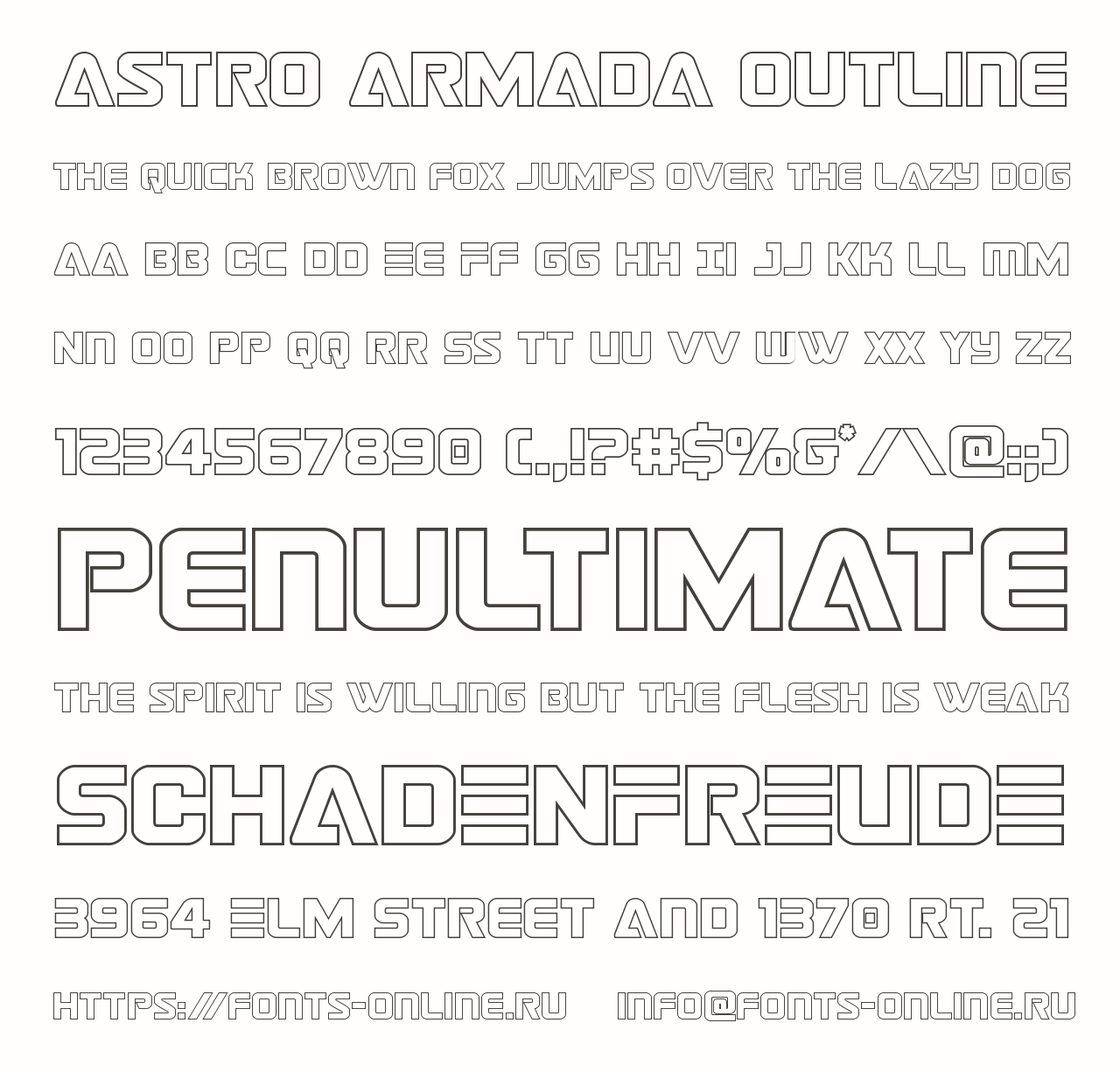 Astro Armada Outline font