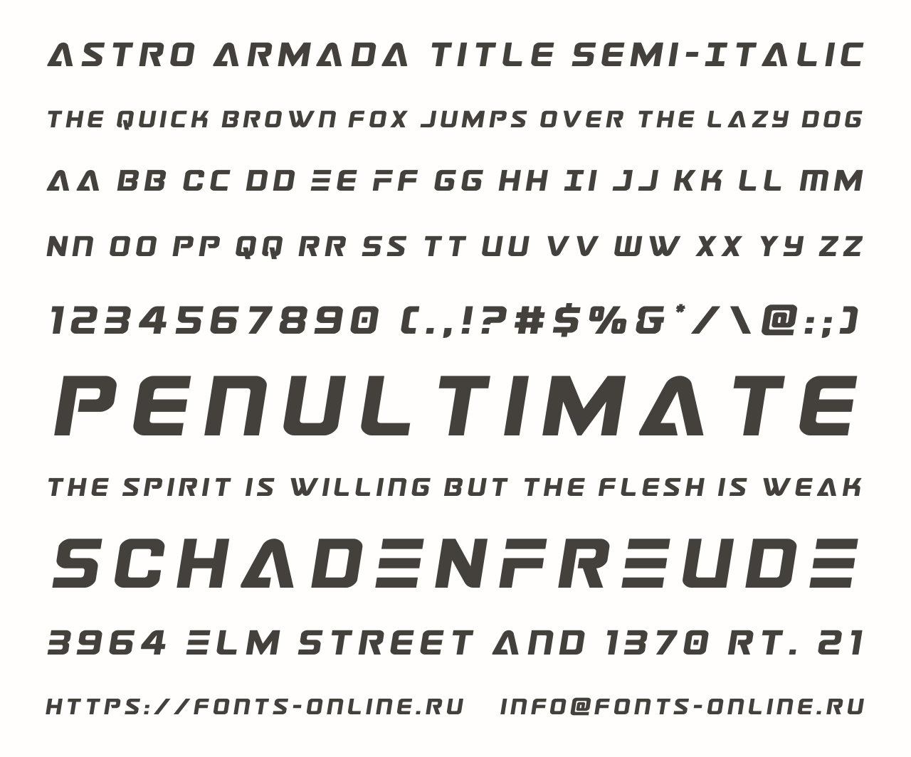 Astro Armada Title Semi Italic font