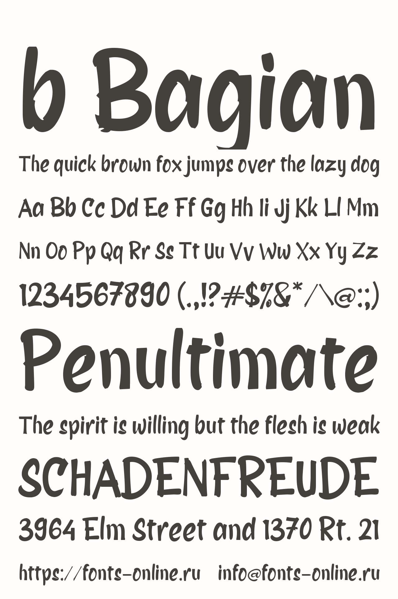 B Bagian Font