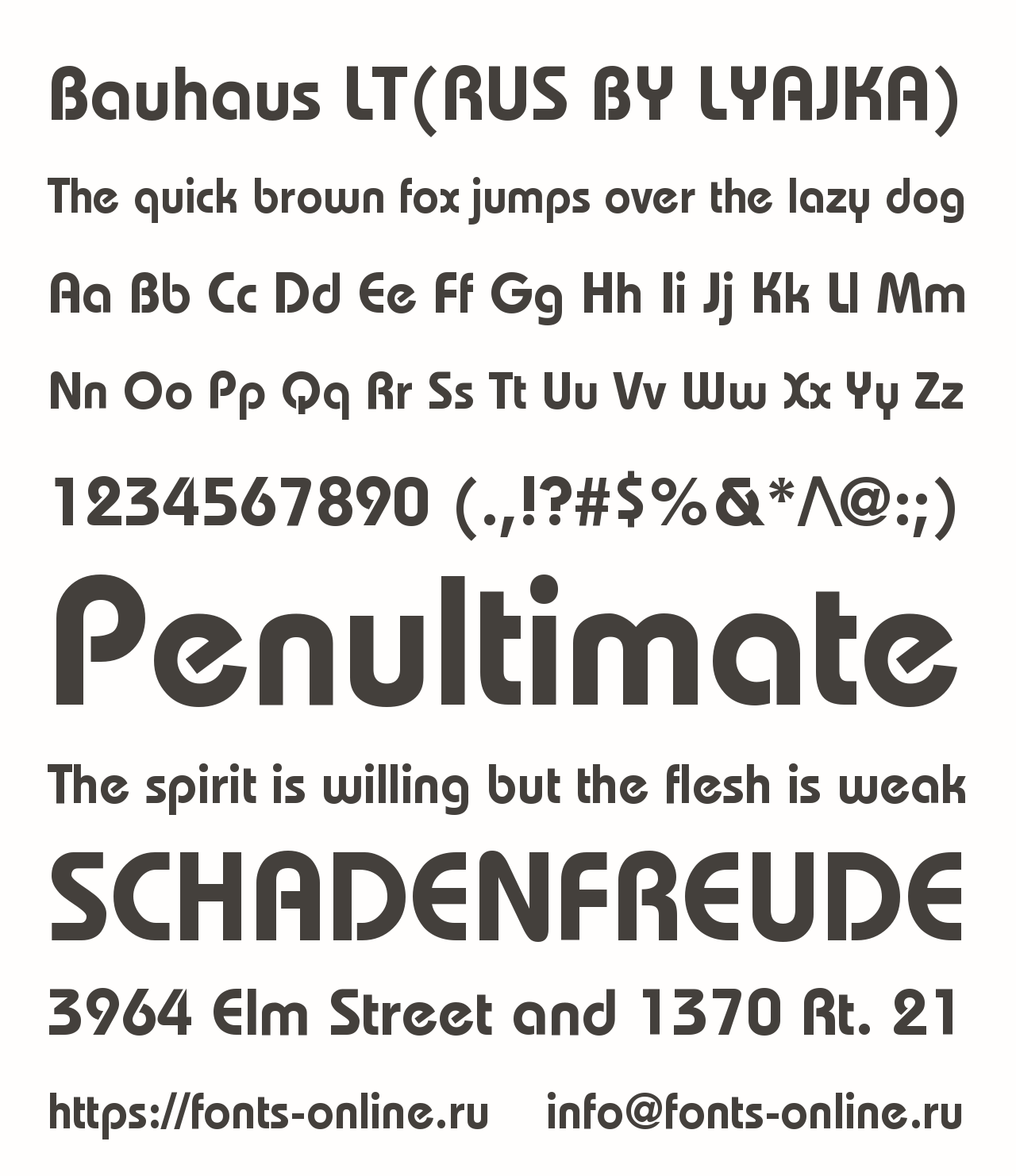 Font Bauhaus LT(RUS BY LYAJKA)