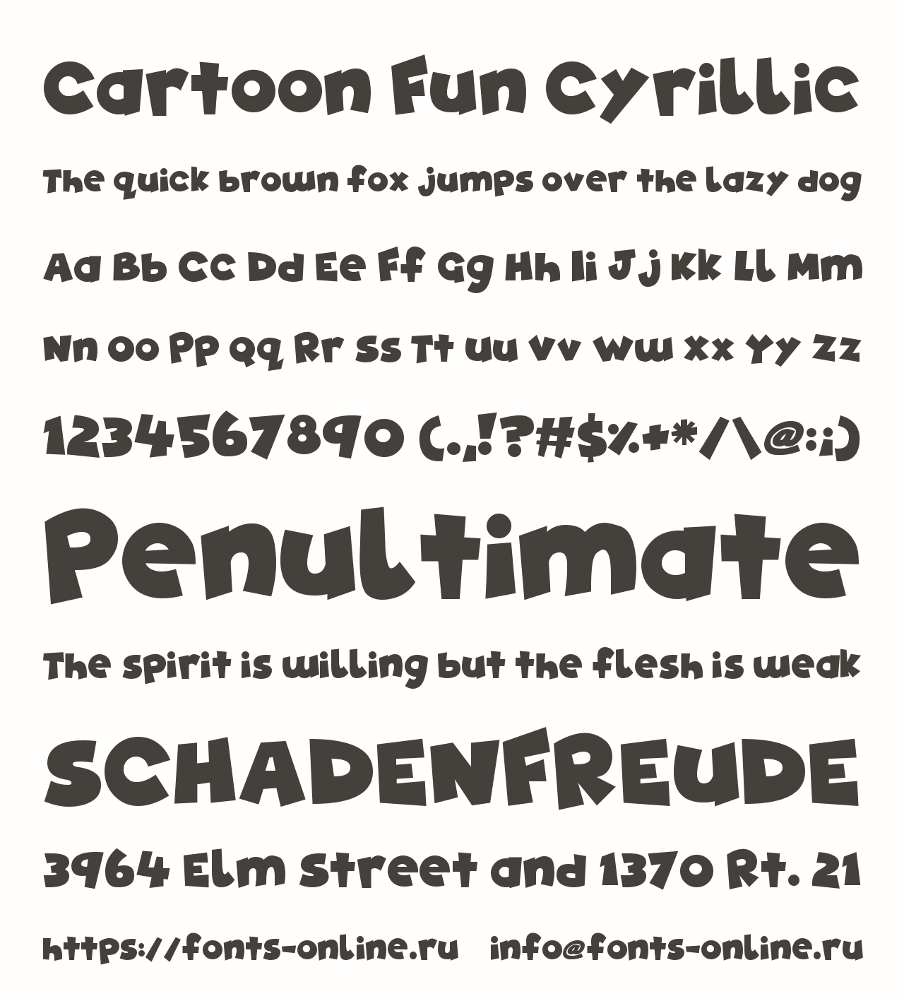 Cartoon Fun Cyrillic font