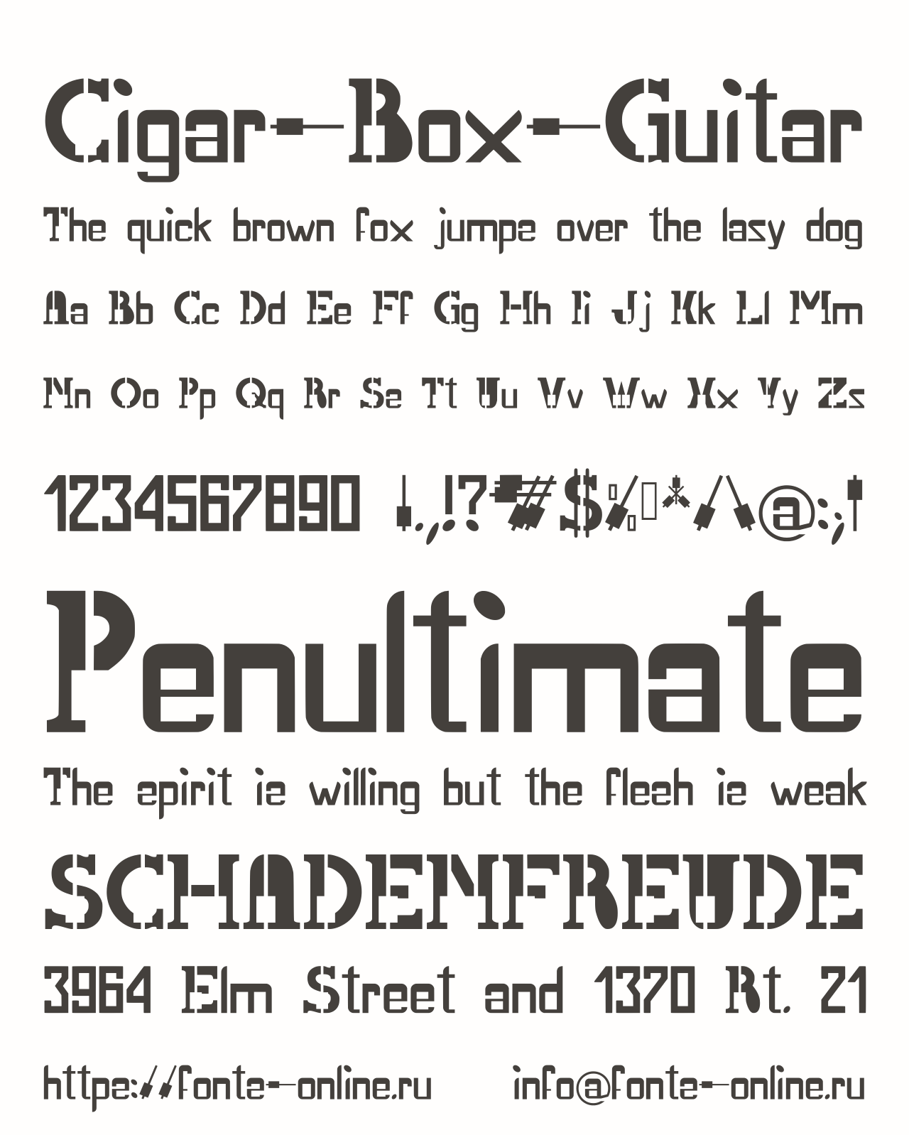 Cigar Box Guitar Font