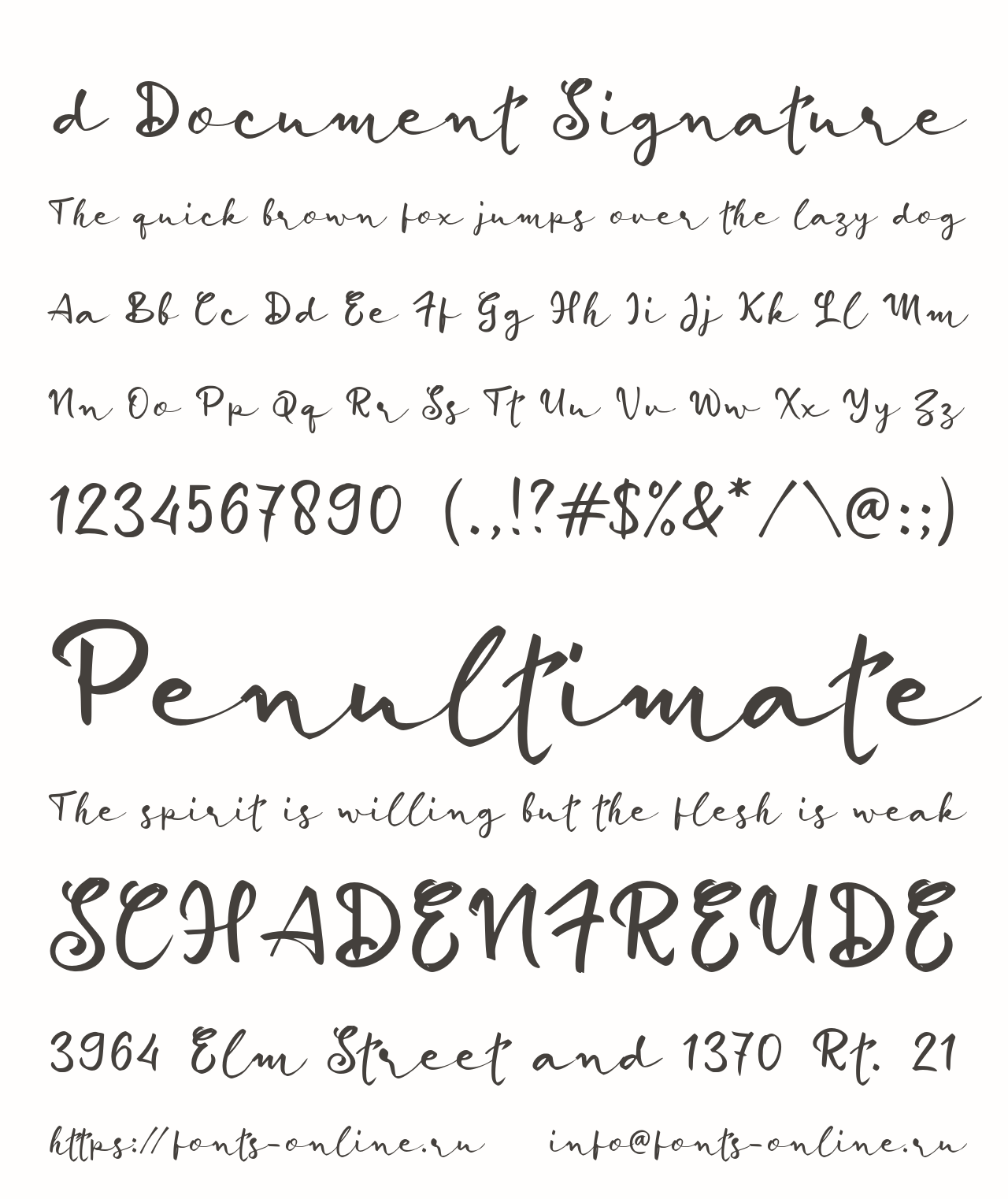 d Document Signature font