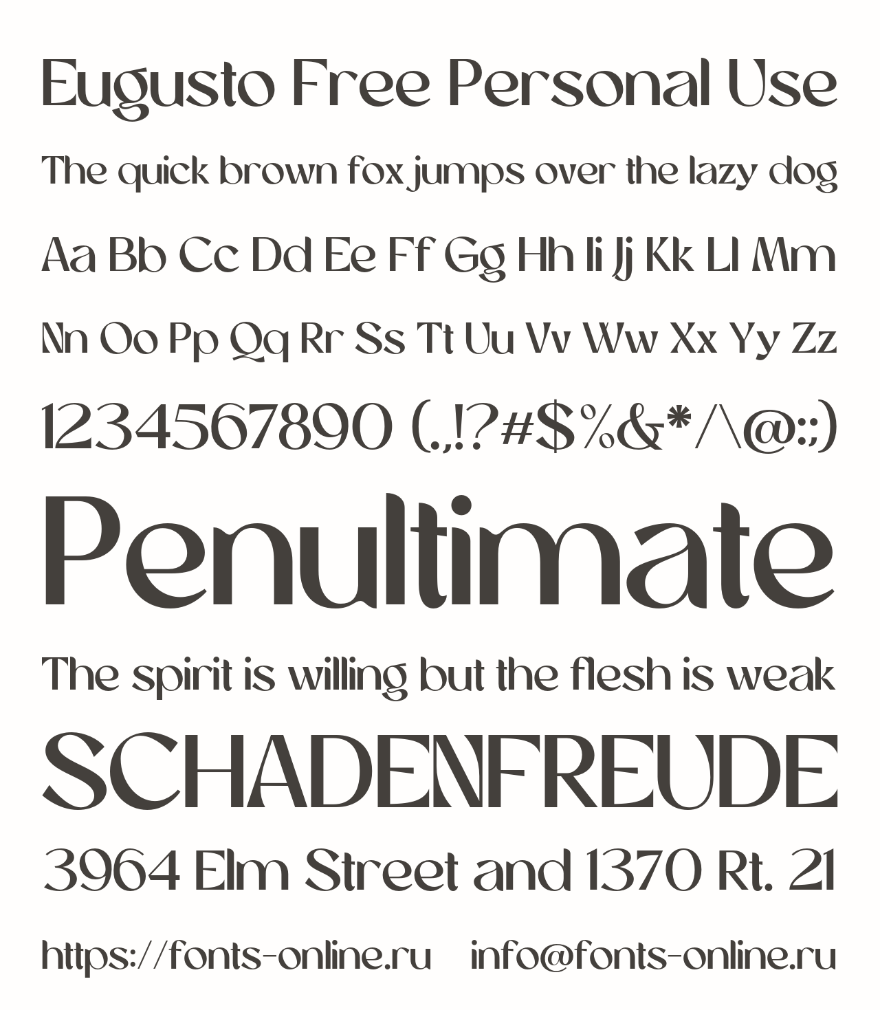 Font Eugusto Free Personal Use