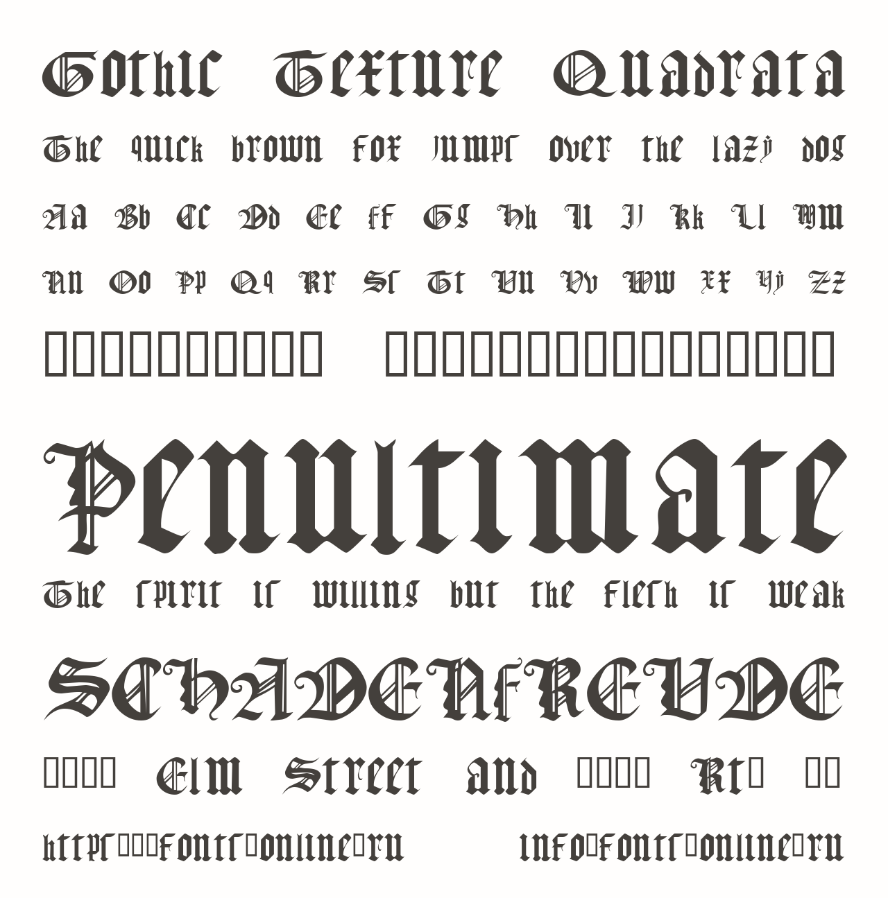 Gothic Texture Quadrata Font