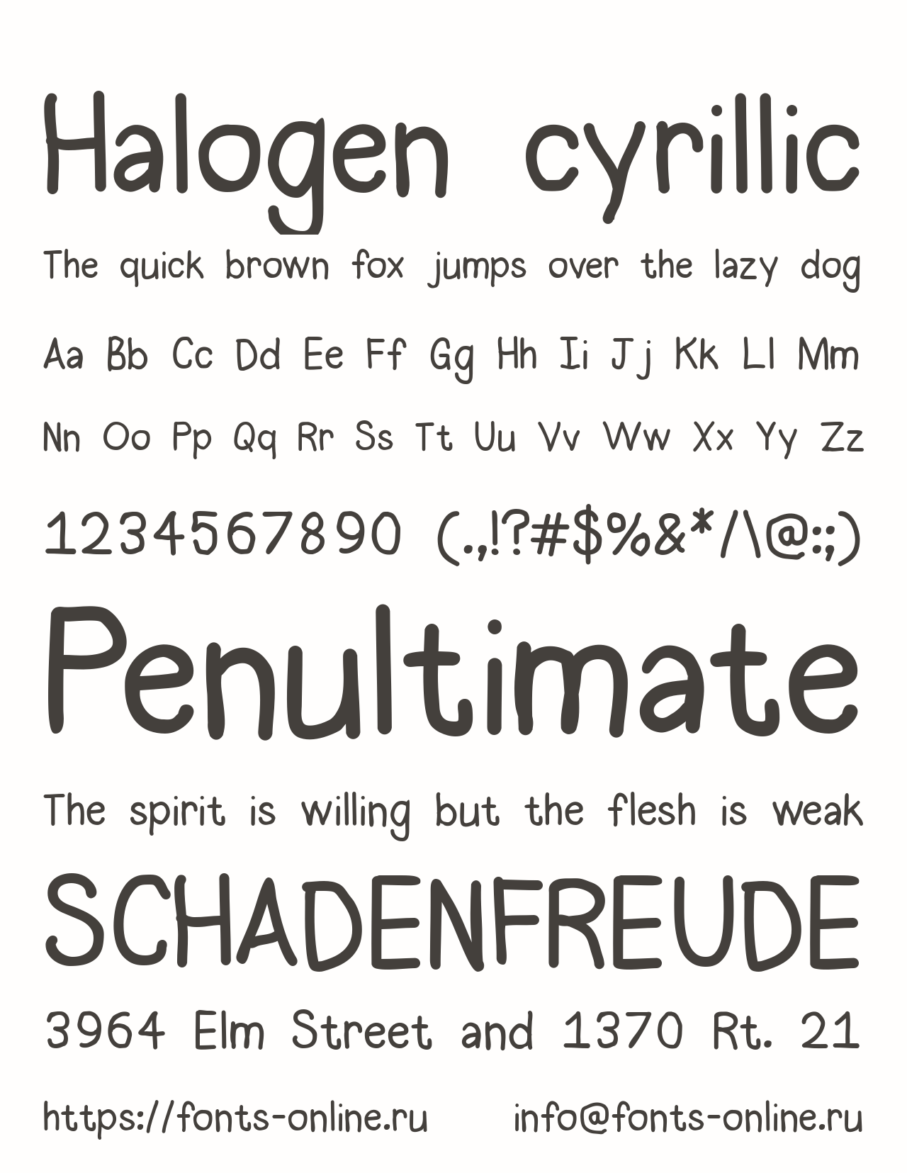 Font Halogen cyrillic