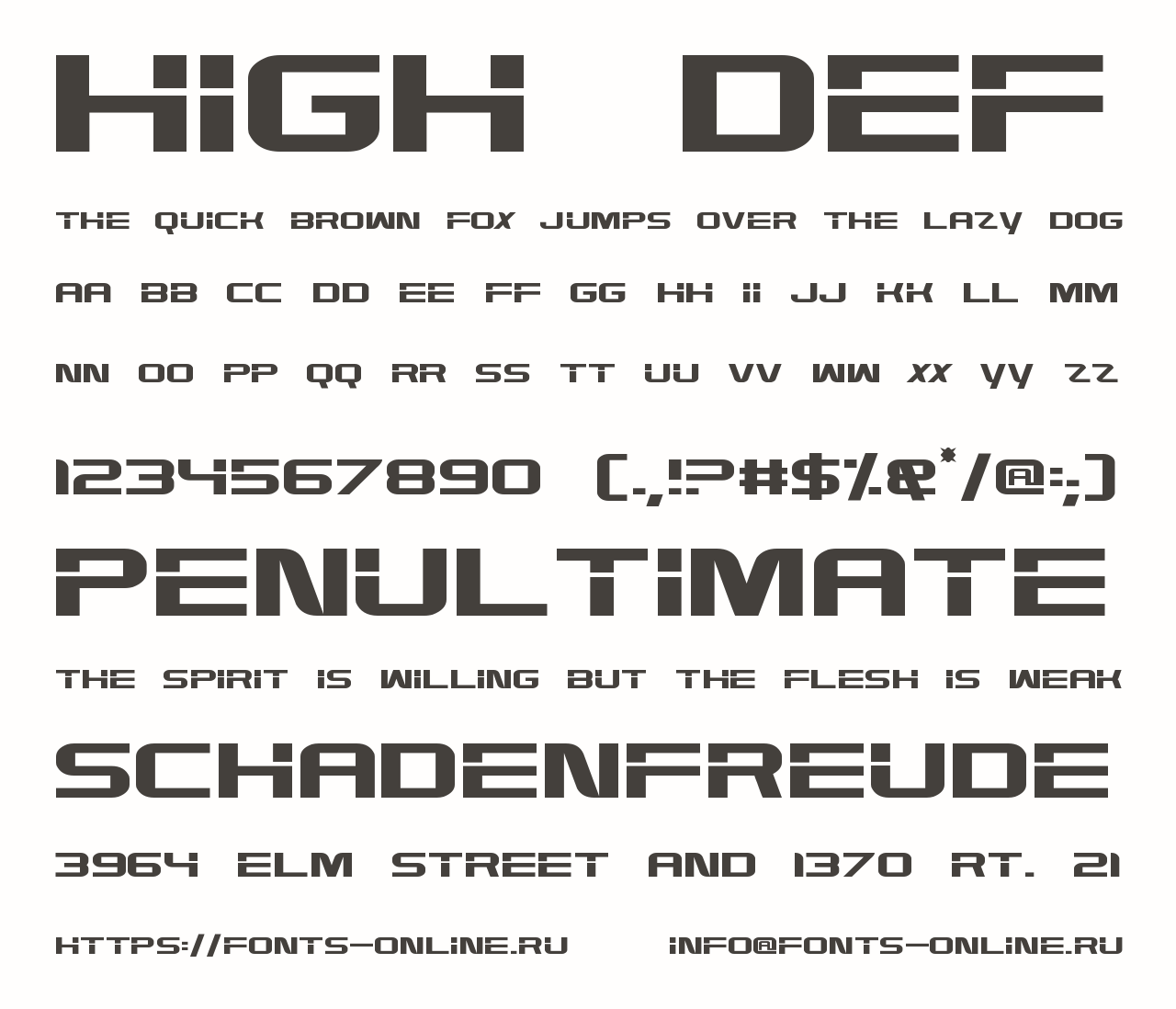 High Def font