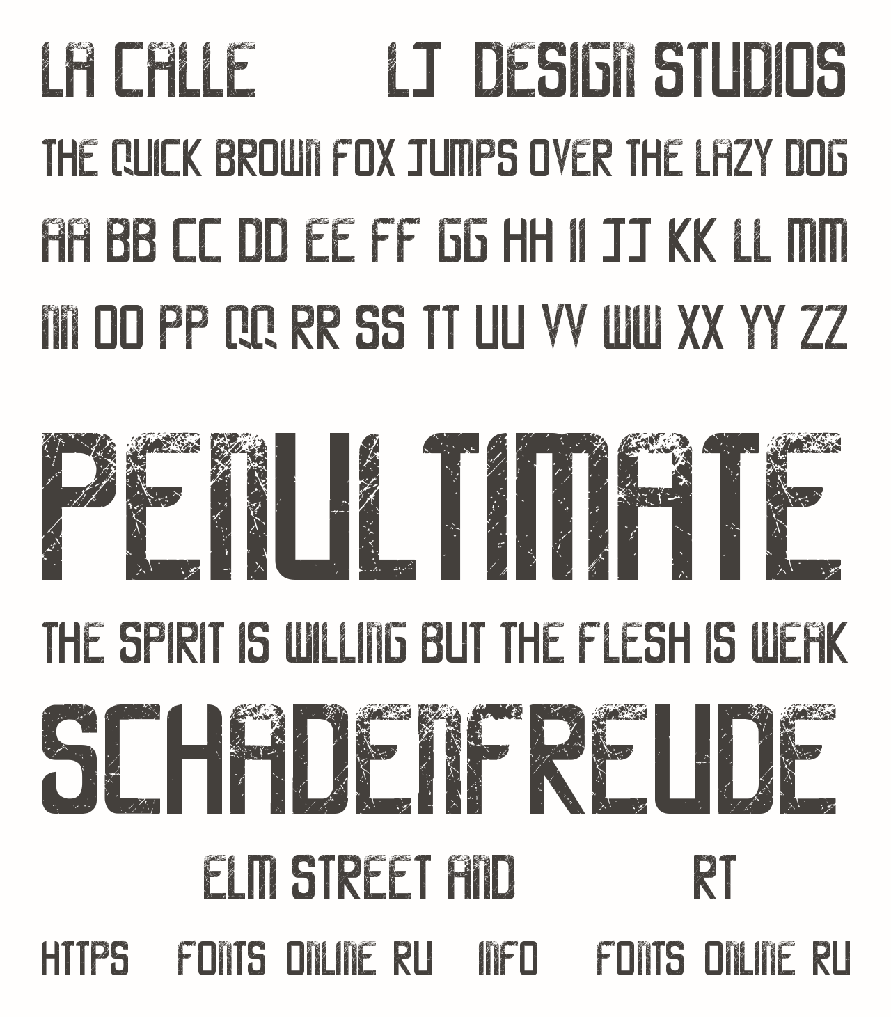 LA CALLE 6 - LJ-Design Studios font