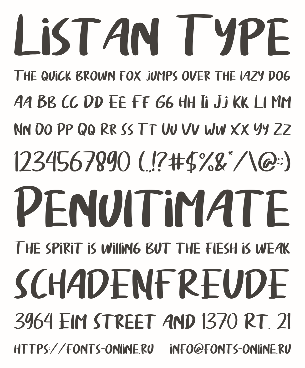 Font Listan Type