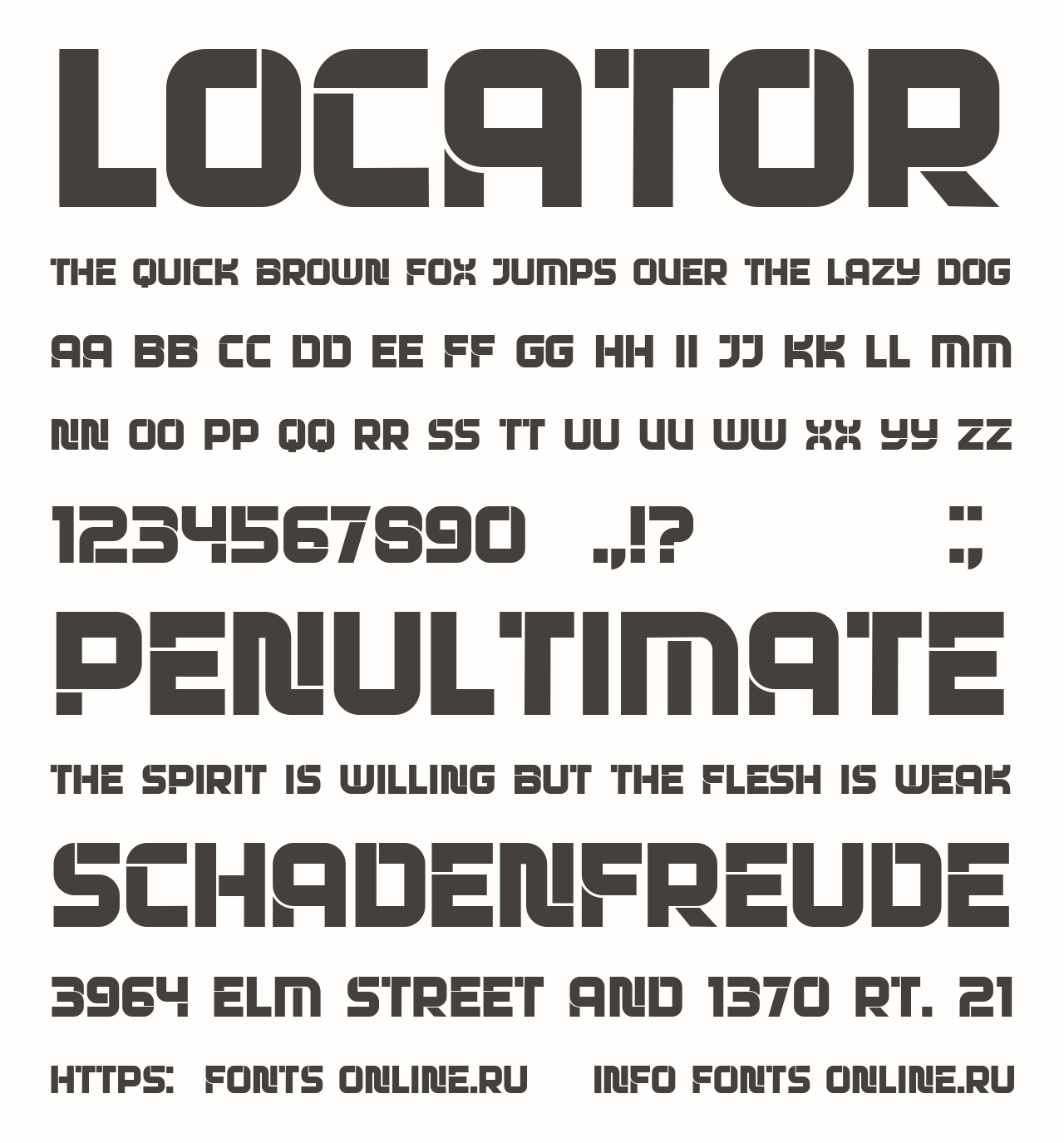 Locator font