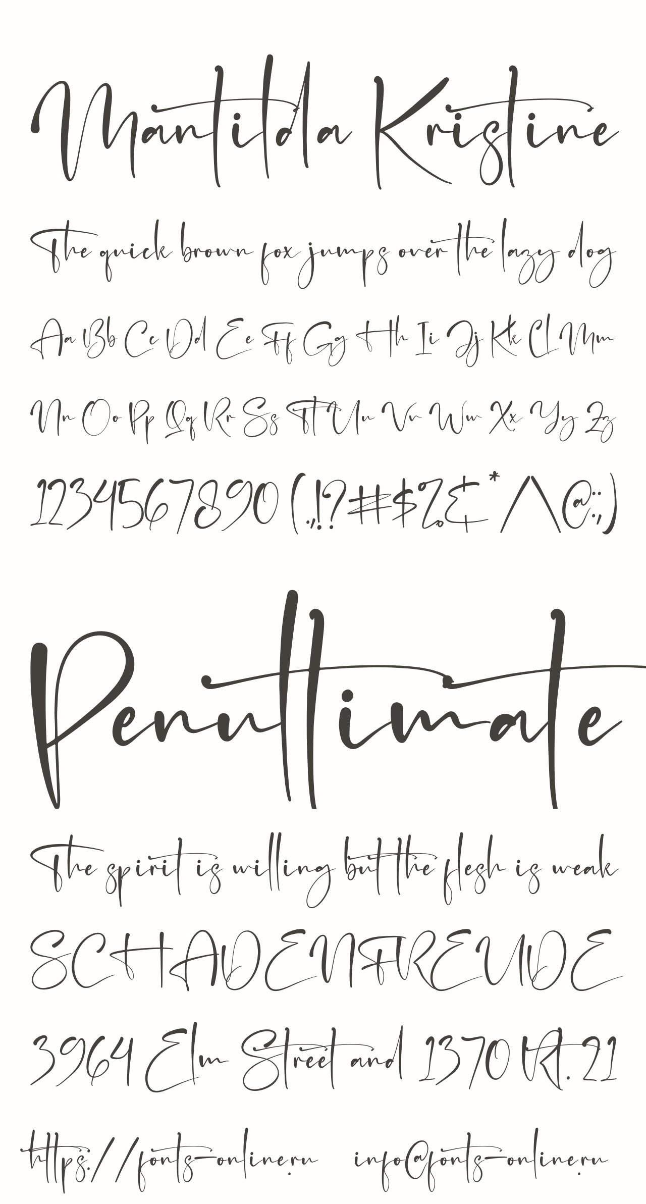 Mantilda Kristine font