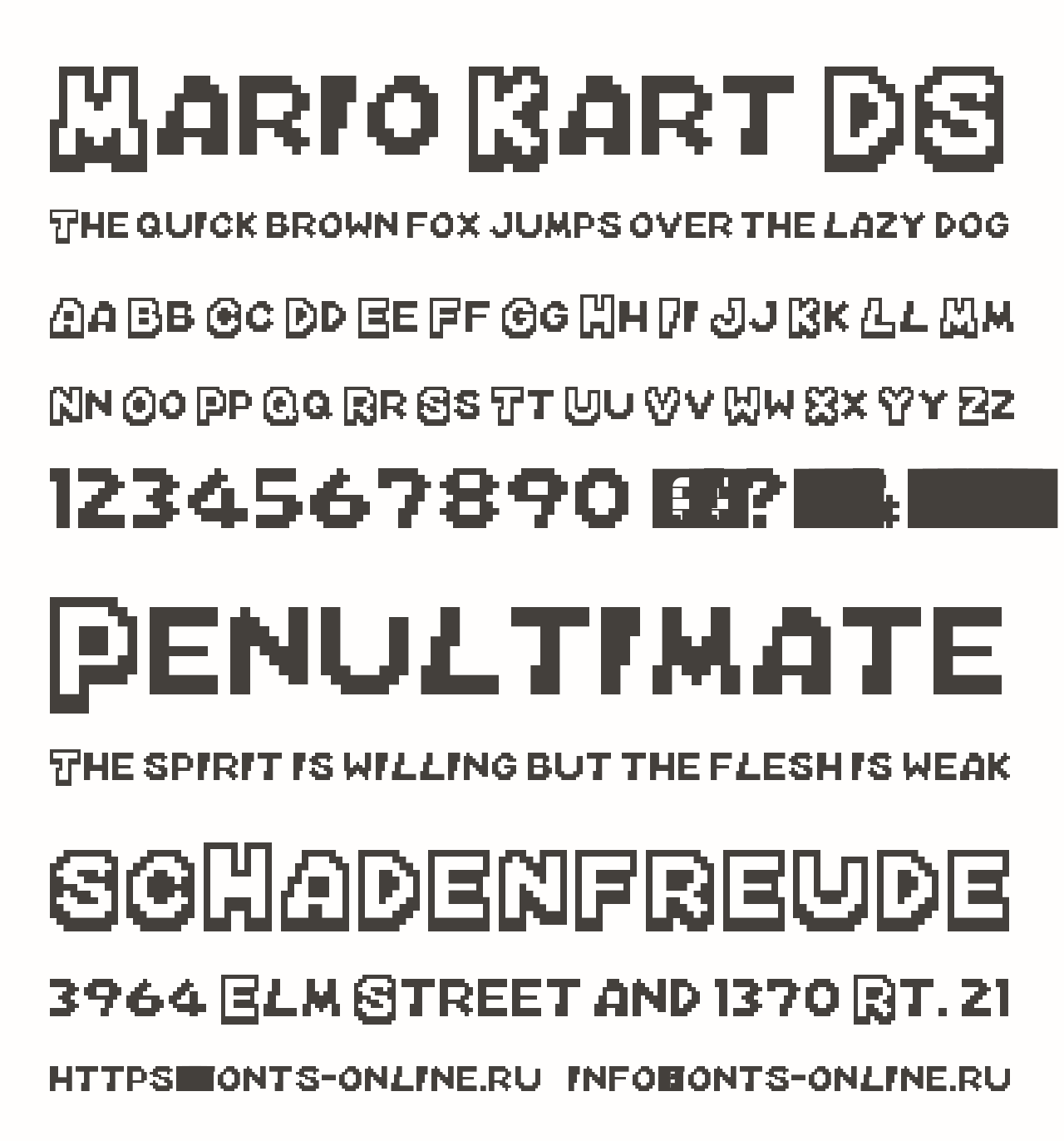 Mario Kart DS font