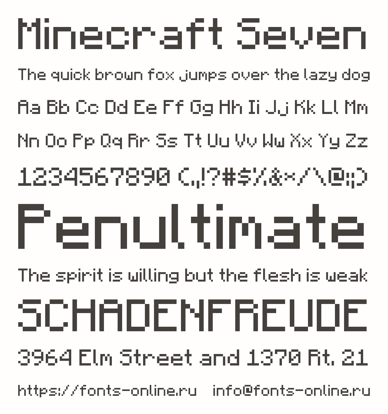 Font Minecraft Seven