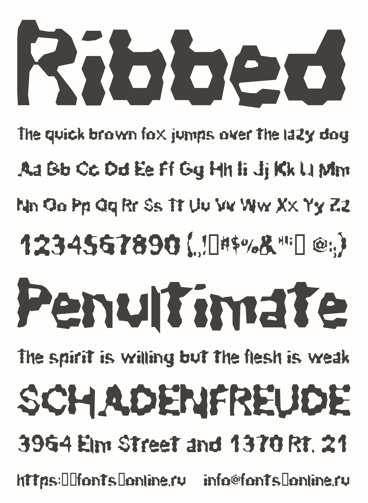 Ribbed font