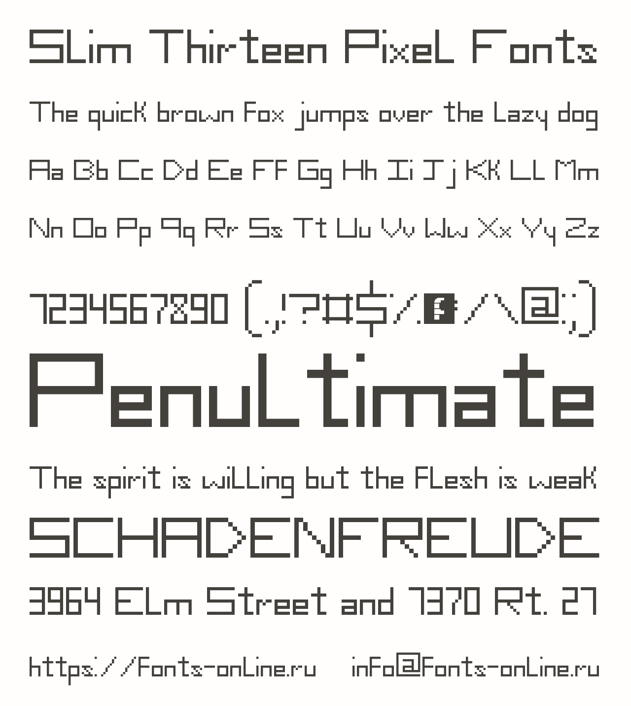 Font Slim Thirteen Pixel Fonts